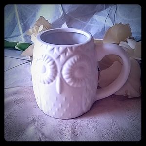Vintage Maud Borup Textured Ceramic Owl Mug